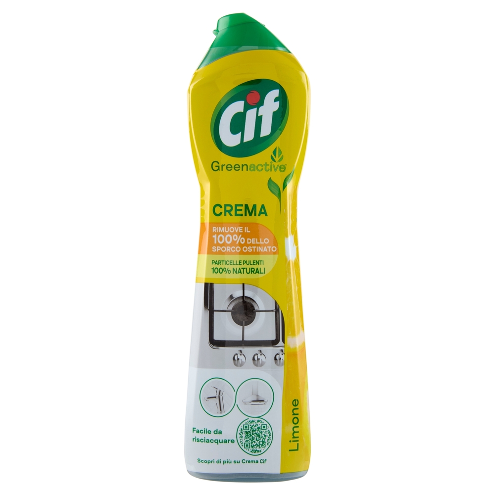 Cif Crema con particelle pulenti 100% Naturali Limone 500 ml